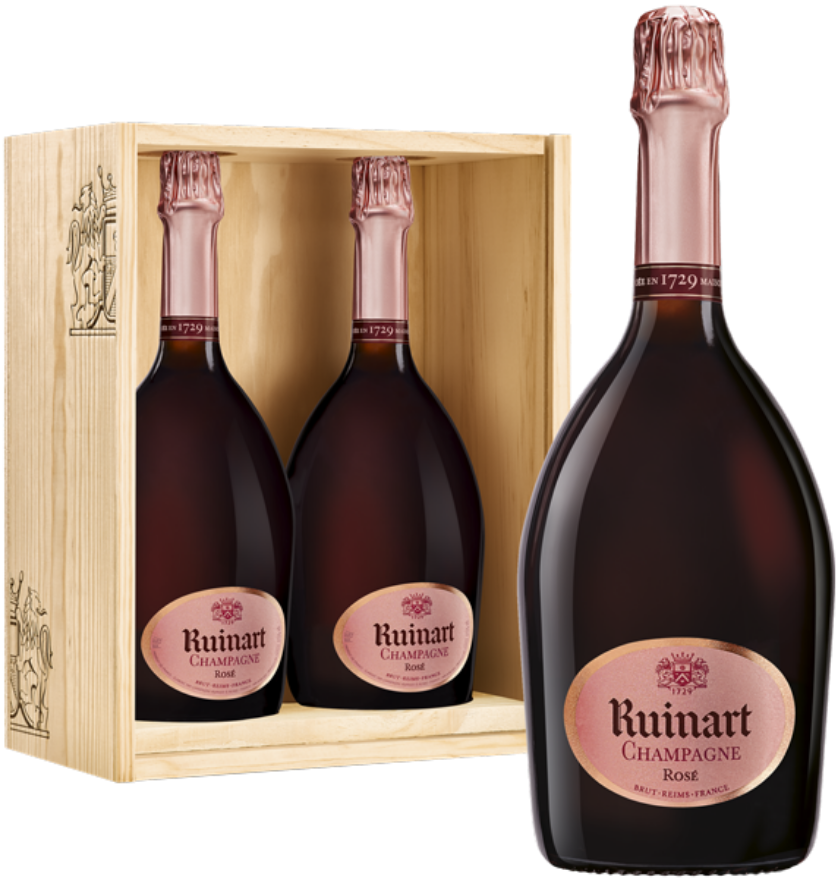 Ruinart Champagner Rosé Brut 2er-Holzbox